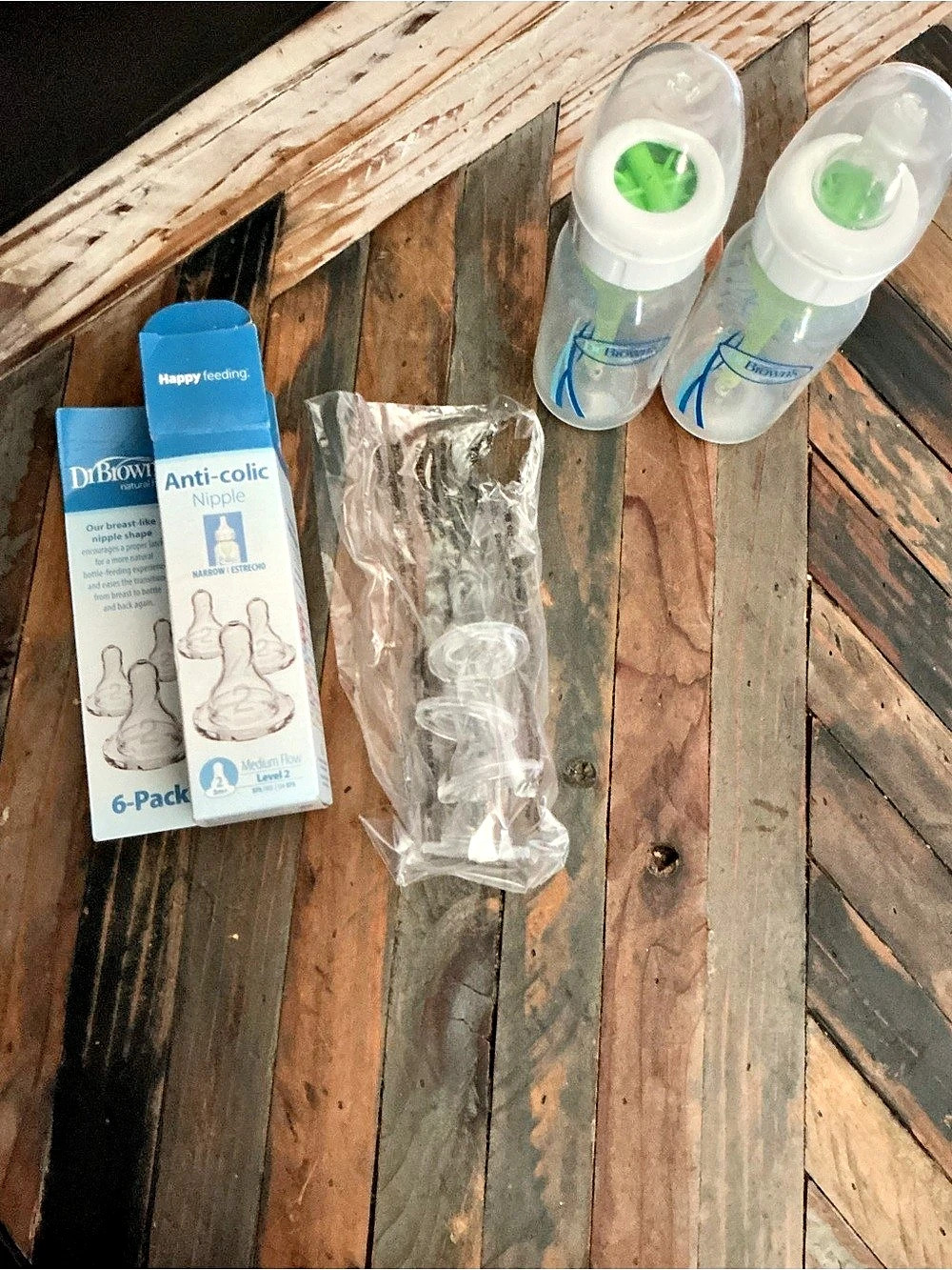 Dr. Brown's Anti-Colic Options+ baby bottles and extra nipples